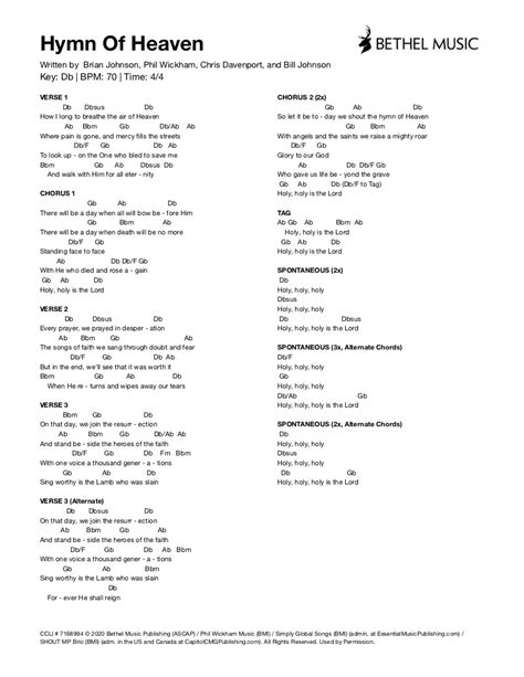 hymn of heaven chords g.